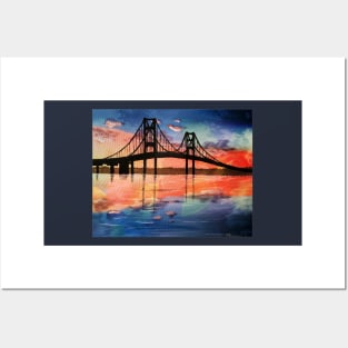 Mackinac Bridge Geometric Posters and Art